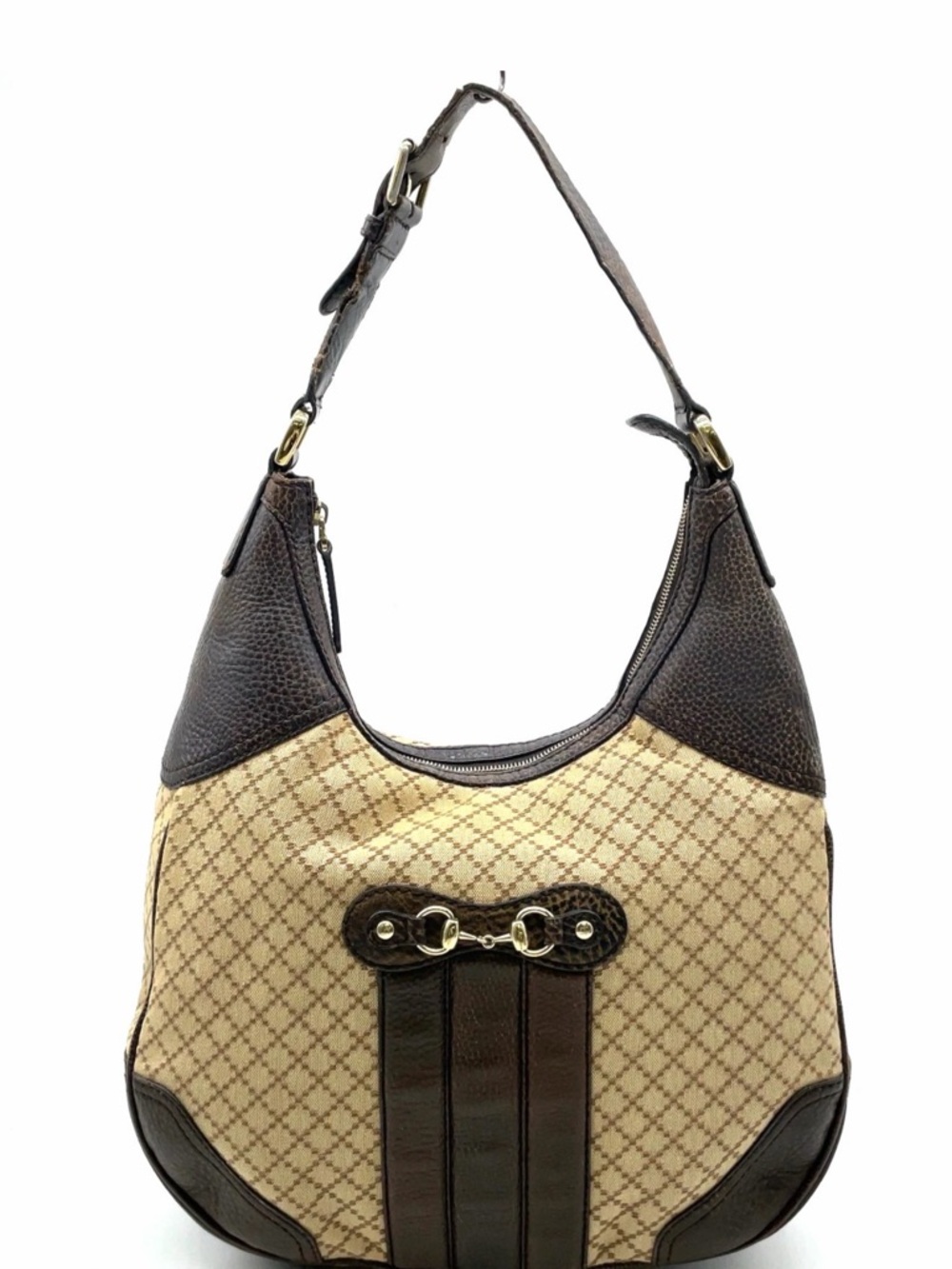 Gucci Brown and Cream Women’s Hobo Shoulder Bag comes with COA